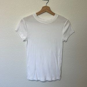 A new day ribbed white tee